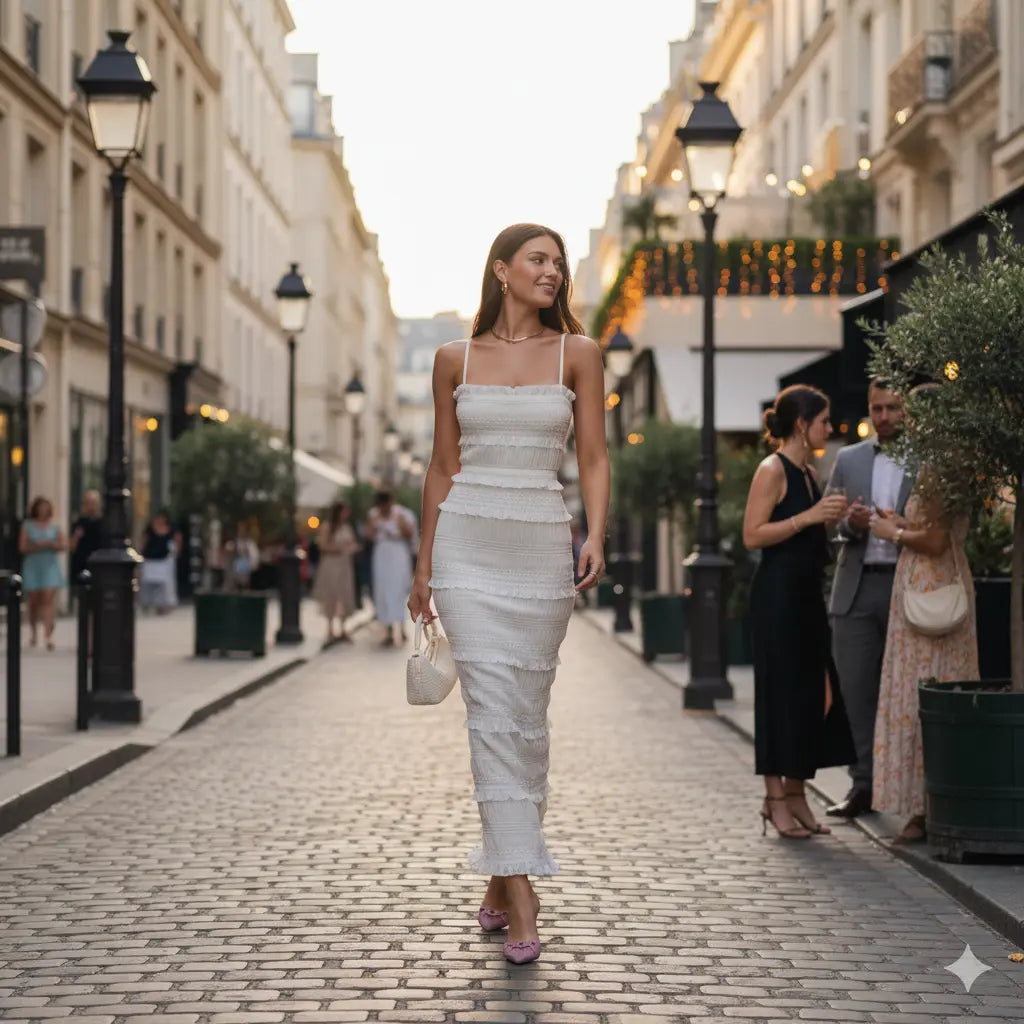 Robe Longue à Volants