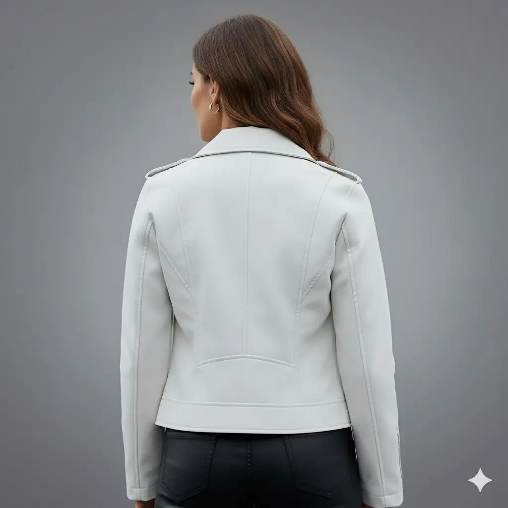 Veste Élégance Cuir Blanche