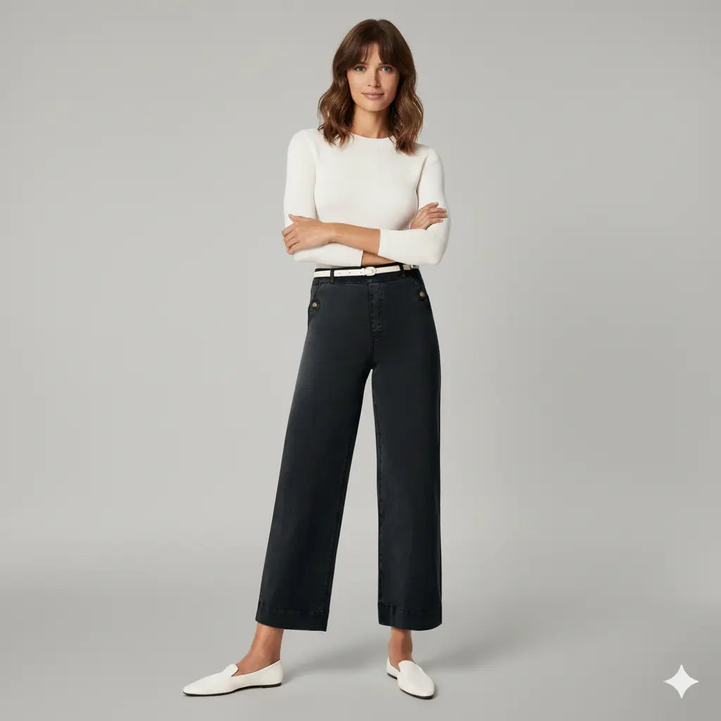Pantalon Évasé Taille Haute – Confort d’Hiver