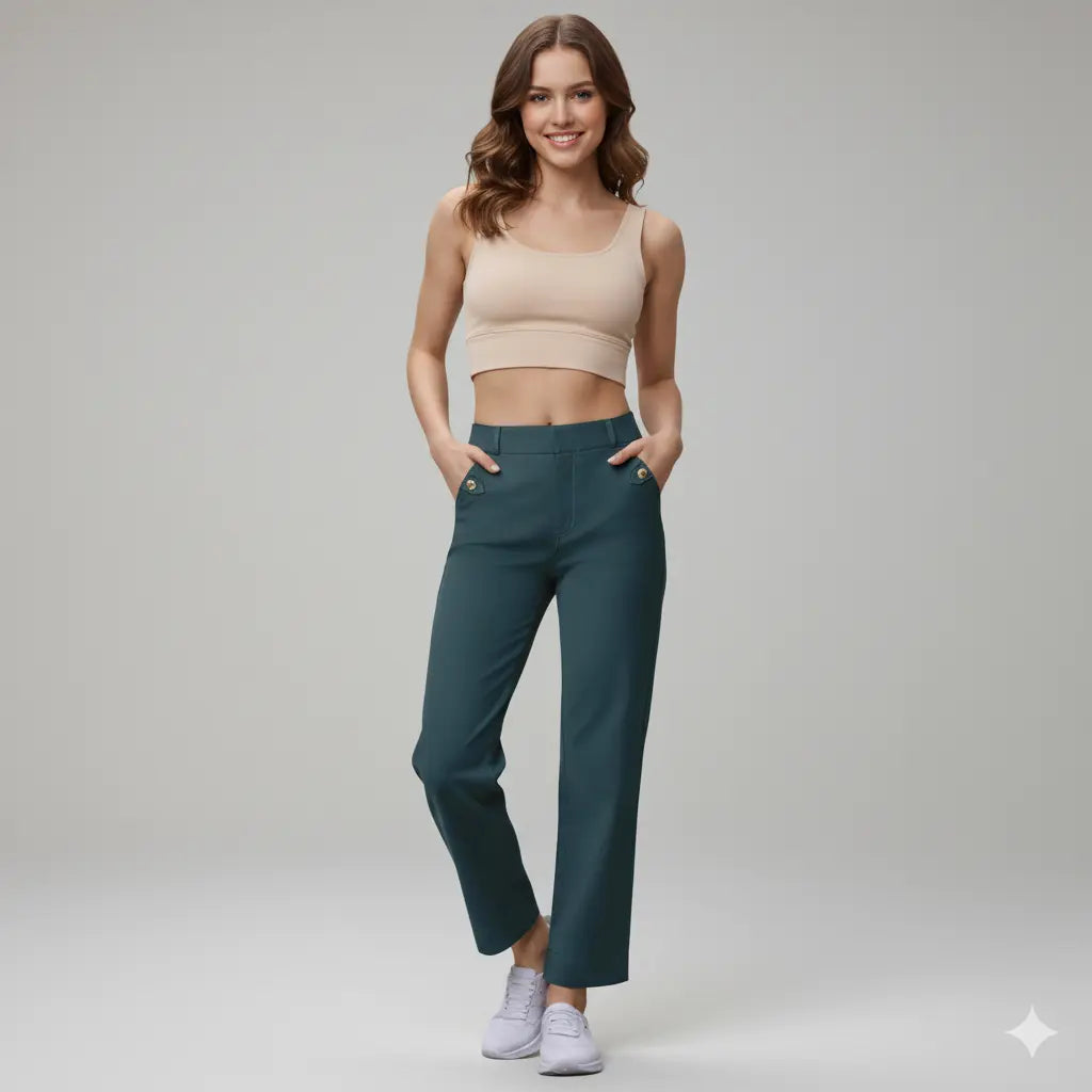 Pantalon Évasé Taille Haute – Confort d’Hiver