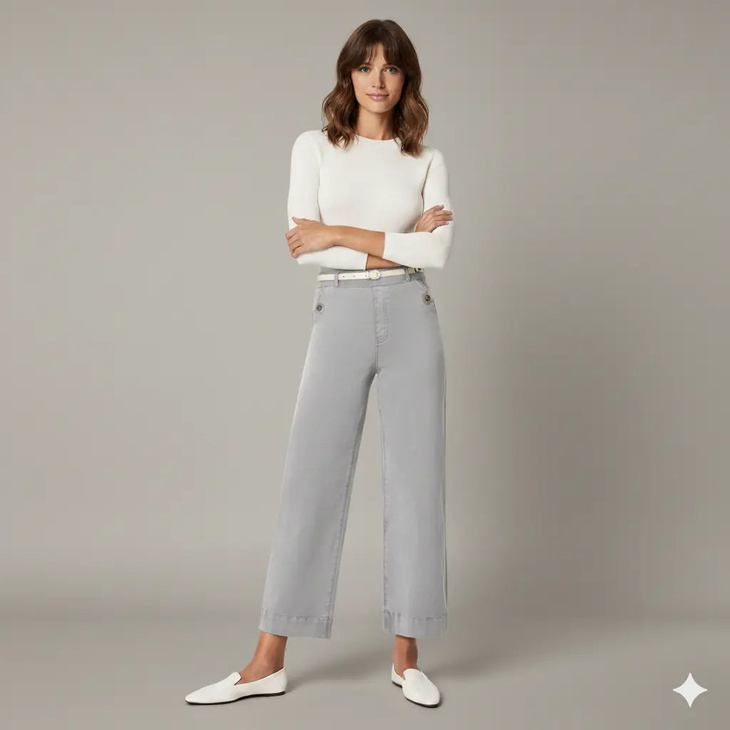 Pantalon Évasé Taille Haute – Confort d’Hiver