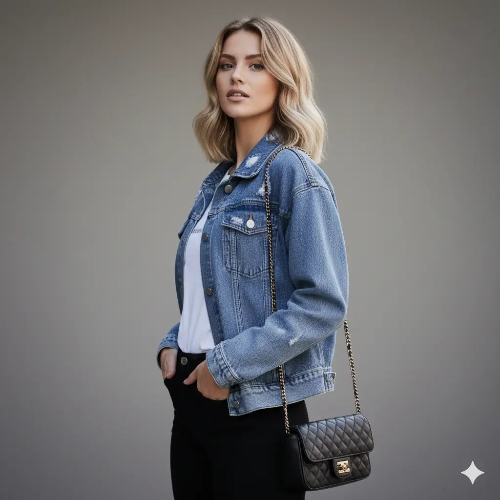 Veste en Jean Décontractée Printemps-Automne