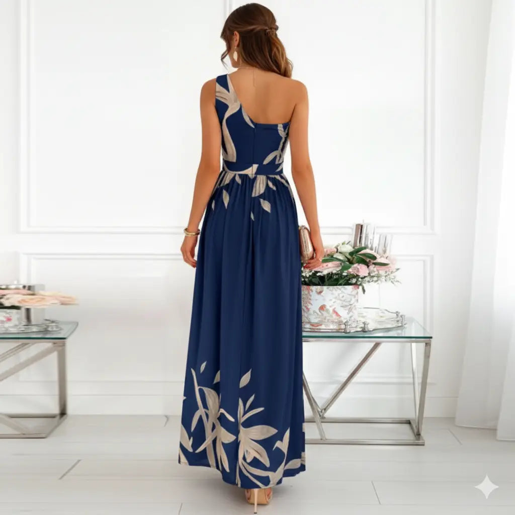 Robe Longue Florale Asymétrique