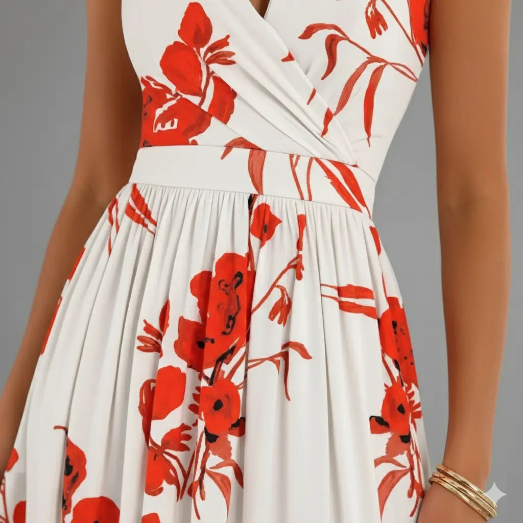 Robe Longue Florale Asymétrique